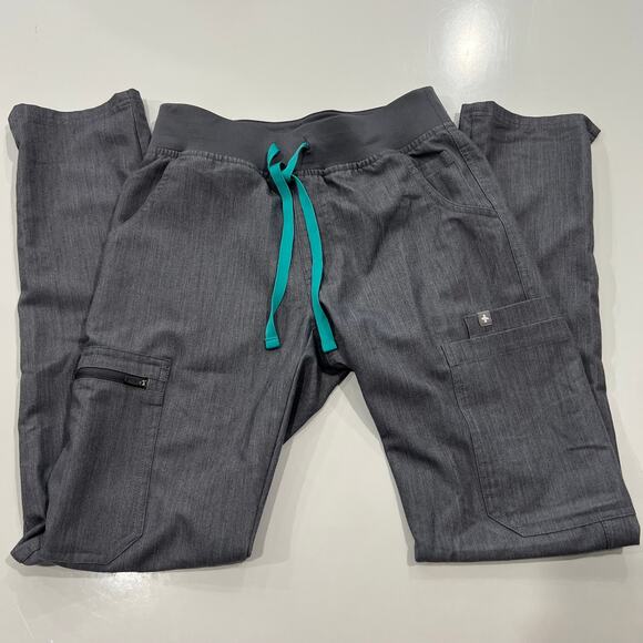 Figs Yola Skinny Scrub Pants XXS in Graphite Gray - Picture 2 of 4
